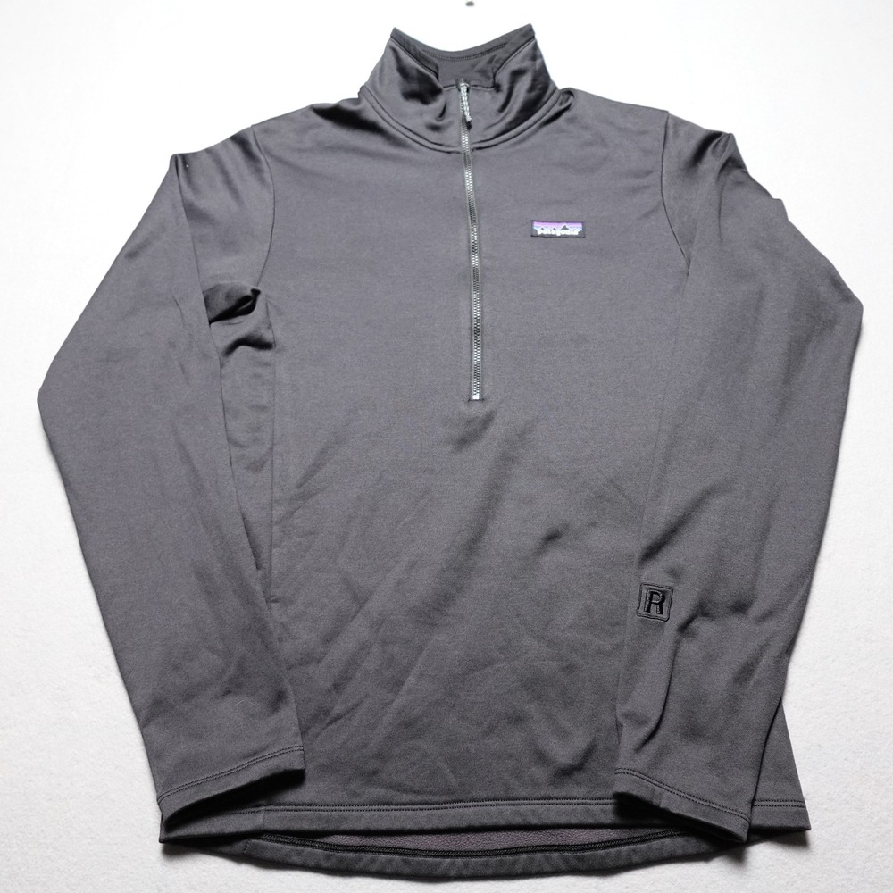 Patagonia R1 Pullover Mens Small Gray Fleece 1/4 Zip regulator Mock Hiking